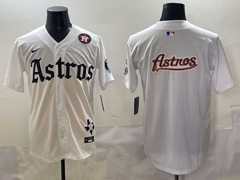 Men 2025 Houston Astros Blank White Five generations Joint Name Nike MLB Jersey style 8